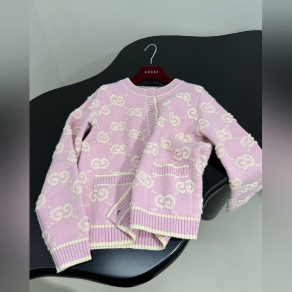 Gucci Pink Women's GG Wool cardigan - Picture 4 of 6